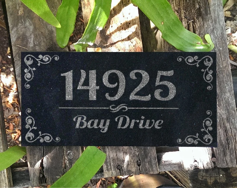 House Address Plaque Black Granite