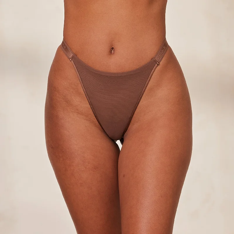 Smooth Mesh Thong - Chestnut