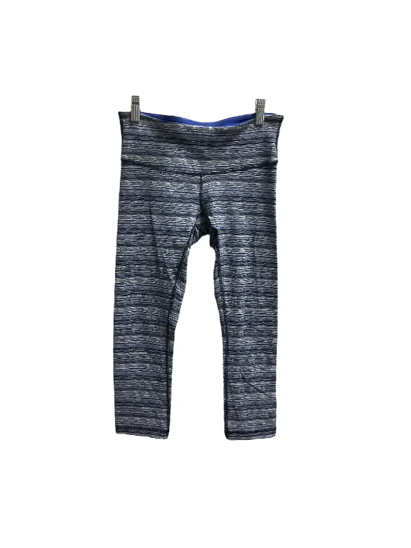 Athletic Leggings By Lululemon In Blue & Grey, Size: 4