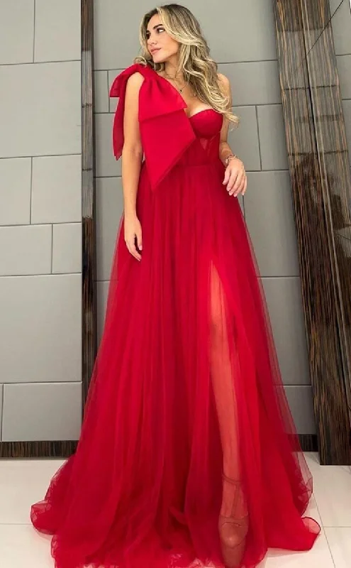 Red Long Party Formal Prom Dresses for Girls     S2247