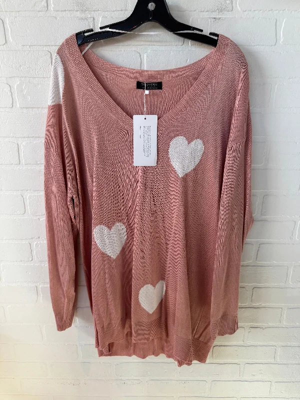 Sweater By bloomchic In Peach, Size: Xl