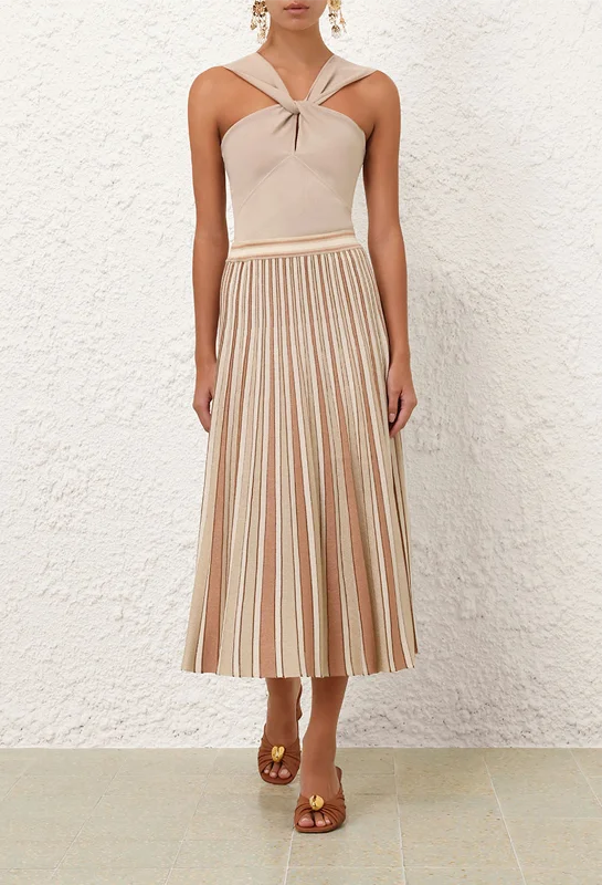 Crush Metallic Stripe Skirt