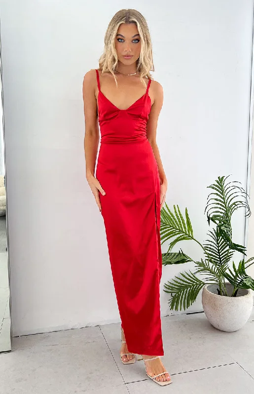 Freesia Red Formal Maxi Dress