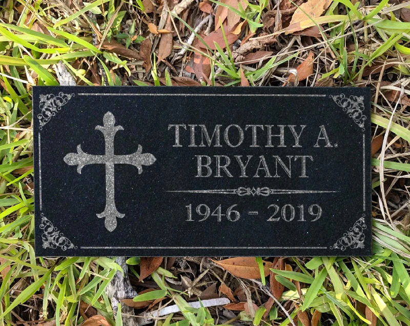 Name with Cross | Garden Grave Marker Stone Memorial Personalized