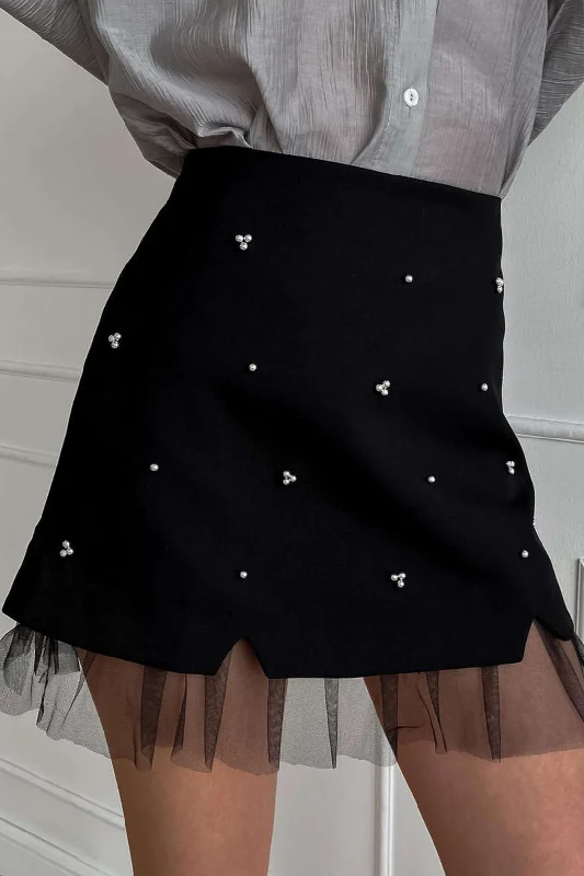 Ruffle Patchwork High Waist Skirt