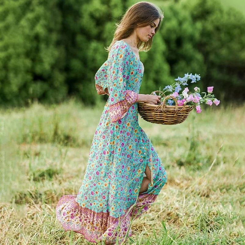 BerriesJam - Green Youth Cottagecore Maxi Dress