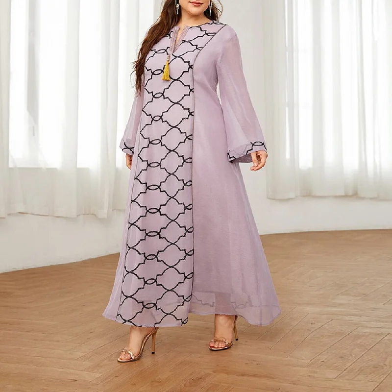 BerriesJam - Long Sleeve Casual Abaya Evening Party Festival Maxi Dress