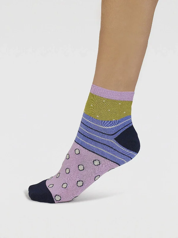 Rondel Spot And Stripe Bamboo Socks - Apple Green