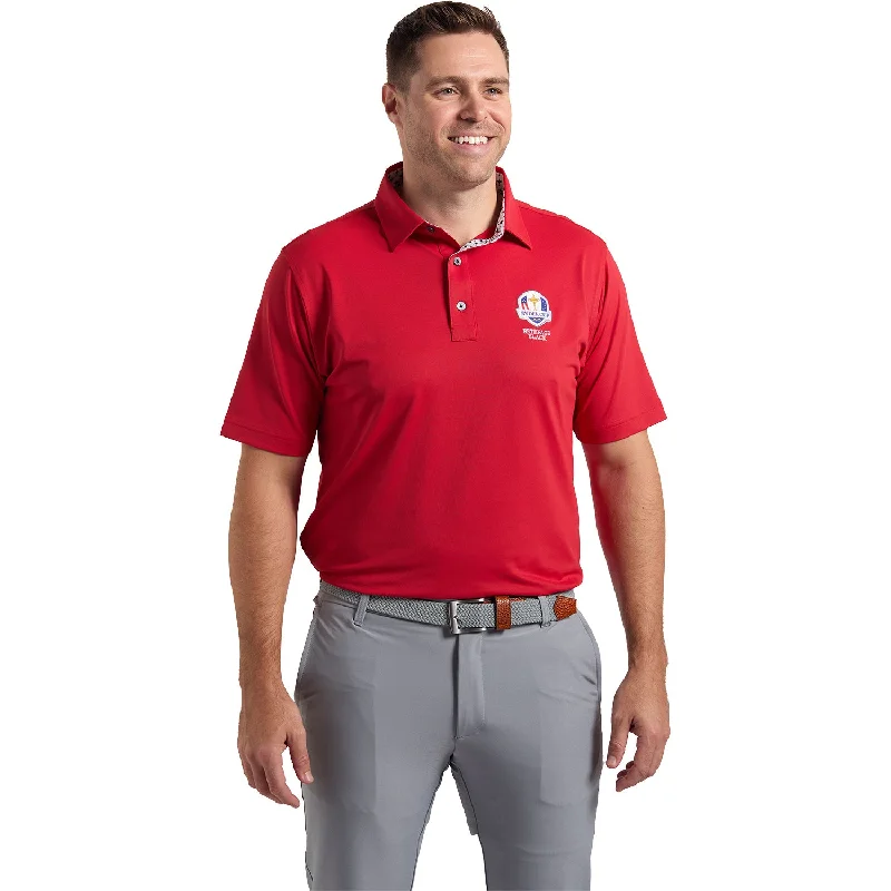 FootJoy 2025 Ryder Cup Solid Polo with Trophy Collar in Red