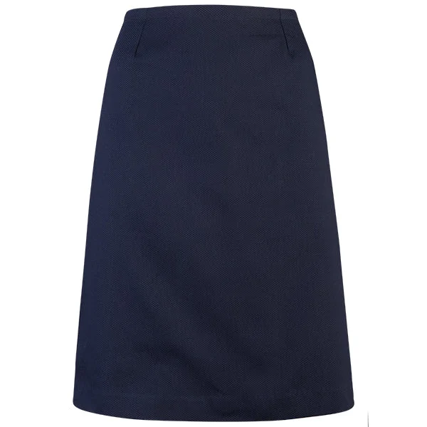 Straight Pique Skirt in Navy