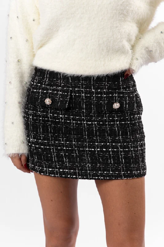 Amazed By You Black Tweed Pocketed Skort FINAL SALE