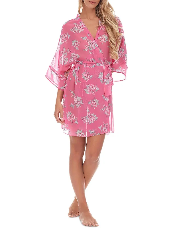 Womens Floral Chiffon Robe