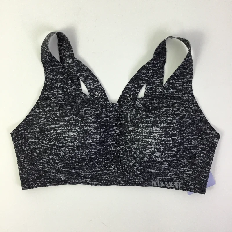 Athletic Bra By Victorias Secret In Black & Grey, Size: L