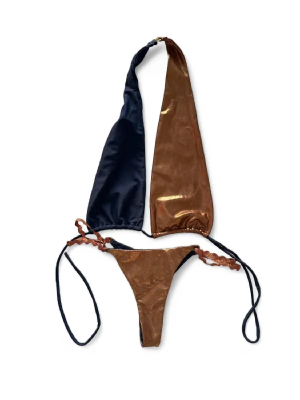 Two-Tone Bikini Set In Bronze