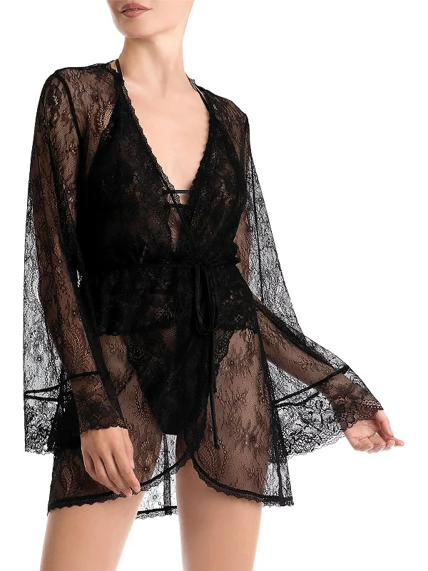 Womens Lace Sexy Short Robe