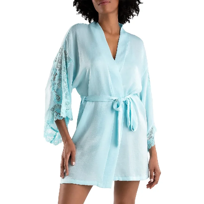 Womens Lace Sheer Short Robe