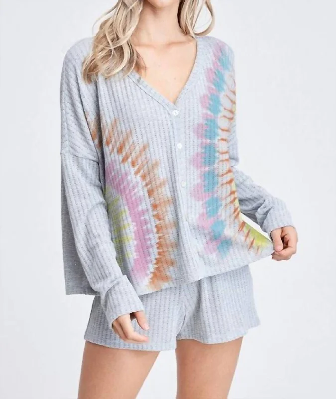 Sunrise Cardigan Lounge Set In Grey