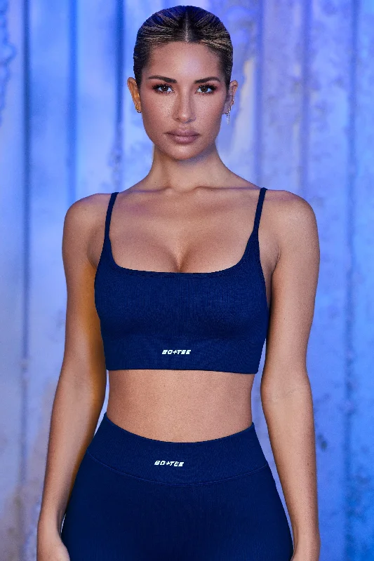 Strappy Sports Bra in Navy