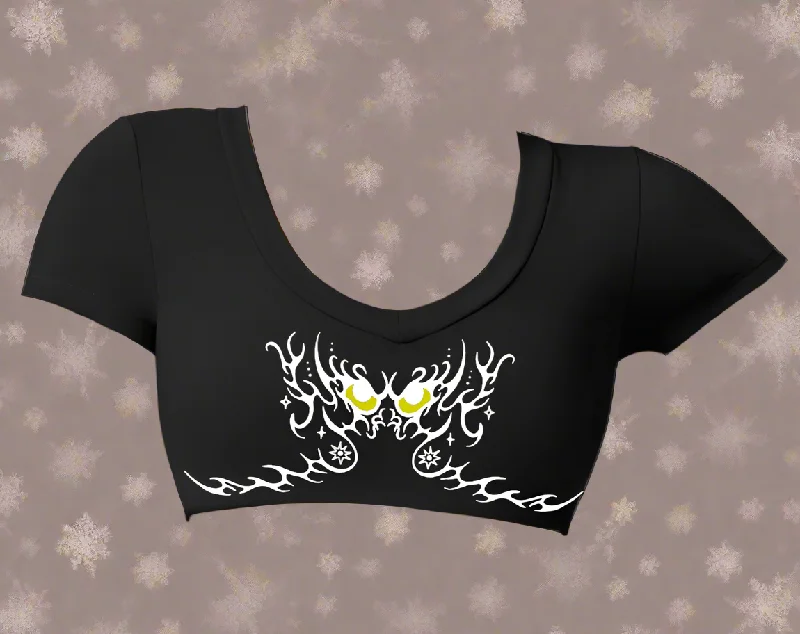 GRINCHY GOTH MOMMY BLACK - CROP TOP BRA (PRE-ORDER)