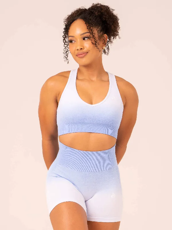 Ombre Seamless Sports Bra - Cornflower Blue Ombre