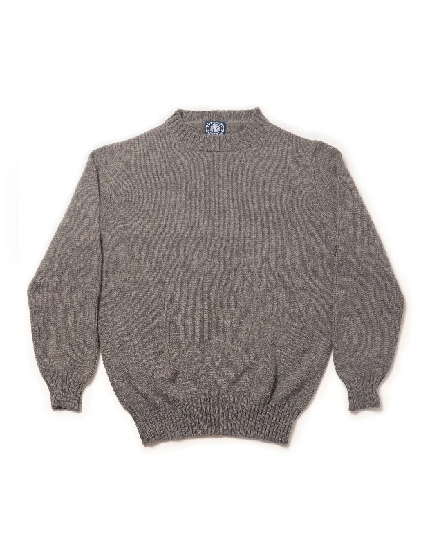 GREY CASHMERE CHUNKY CREW NECK