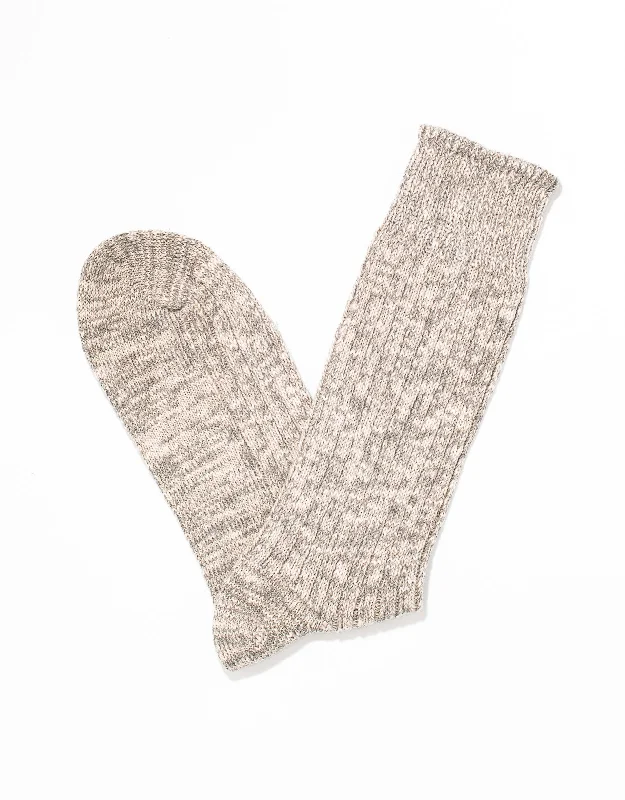 GREY COTTON SLUB SOCKS