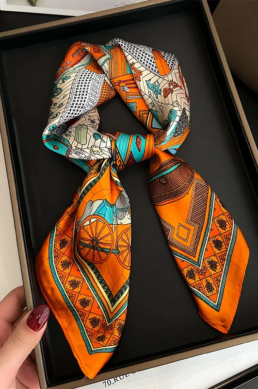 Ethnic Print Silk Scarf