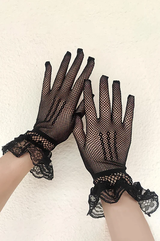 Lace Mesh Elastic Full-Finger Gloves