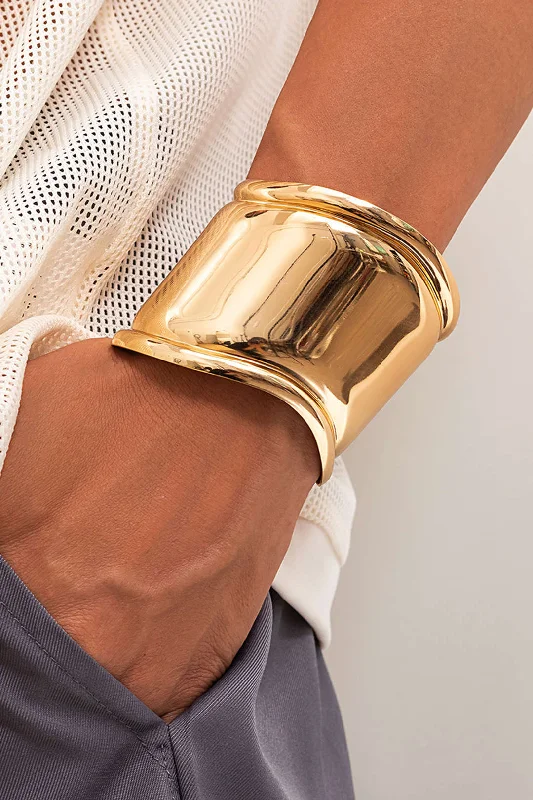 Metal Geometric Wide Bracelet