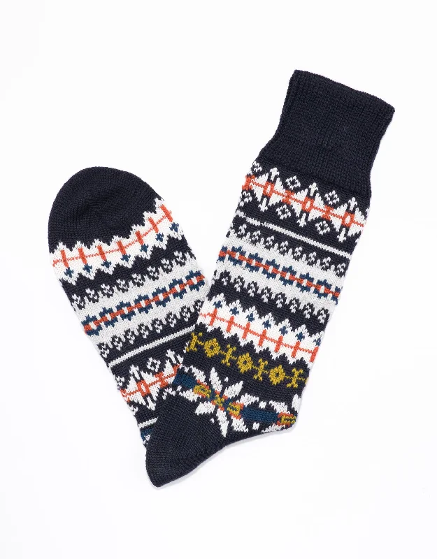 NAVY FAIR ISLE SOCKS