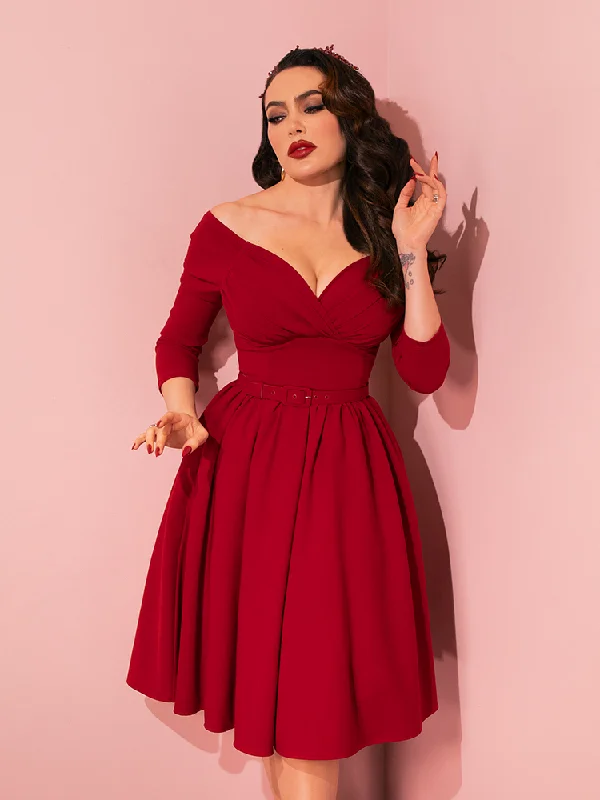 PRE-ORDER - Starlet Swing Dress in Ruby Red - Vixen by Micheline Pitt