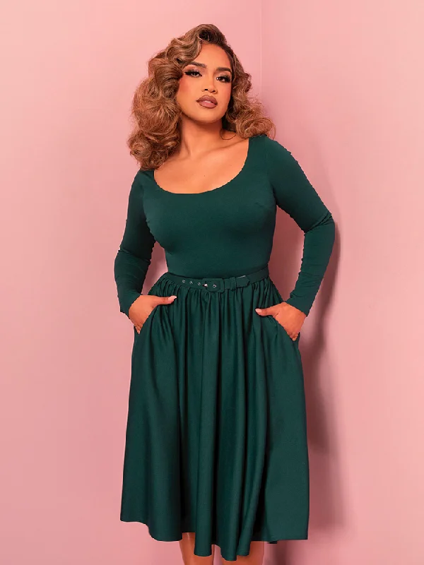 PRE-ORDER - Troublemaker Swing Dress in Spruce Green - Vixen by Micheline Pitt