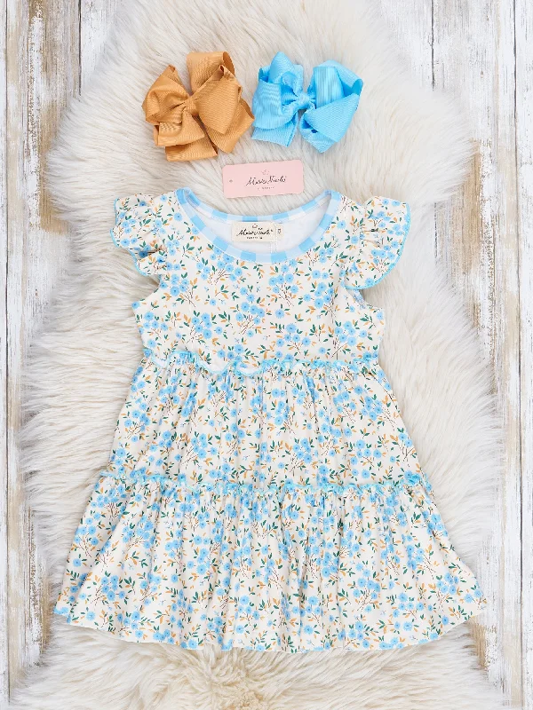 Soft Blue & Yellow Prairie Blooms Dress