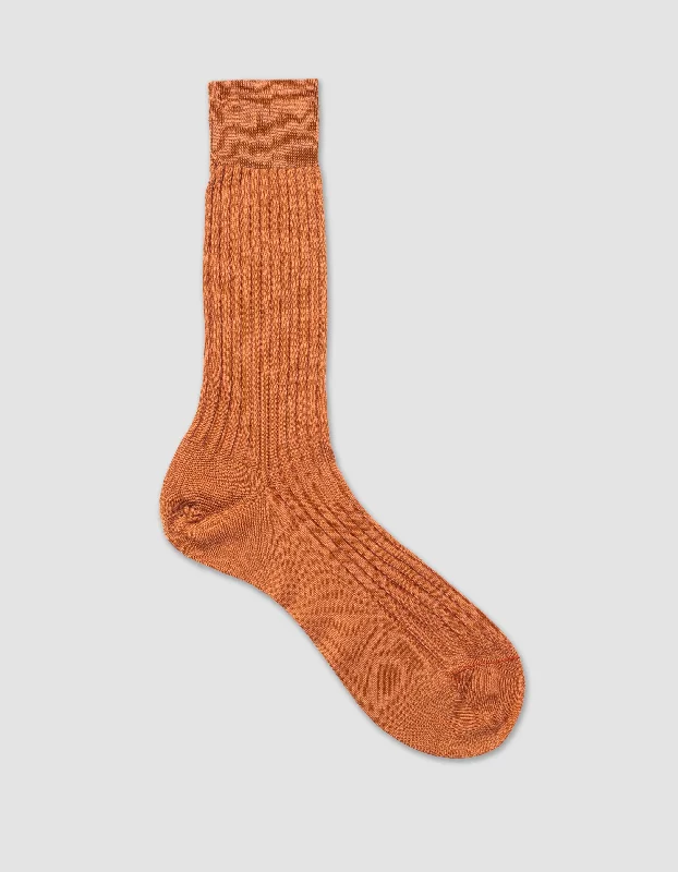 SOLID COTTON SOCKS - ORANGE