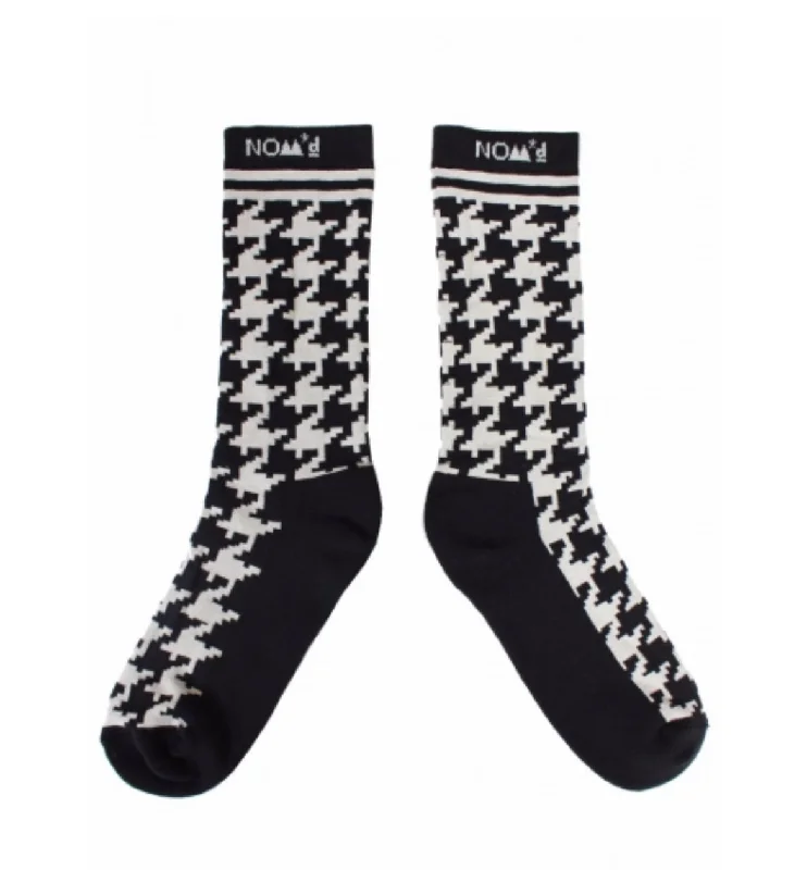 NOM*d Houndstooth Socks - Black/Putty