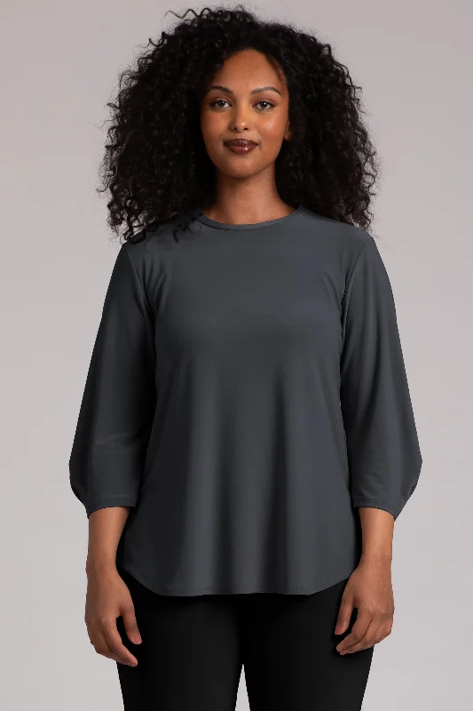 Classic Fit Lantern Top | Graphite