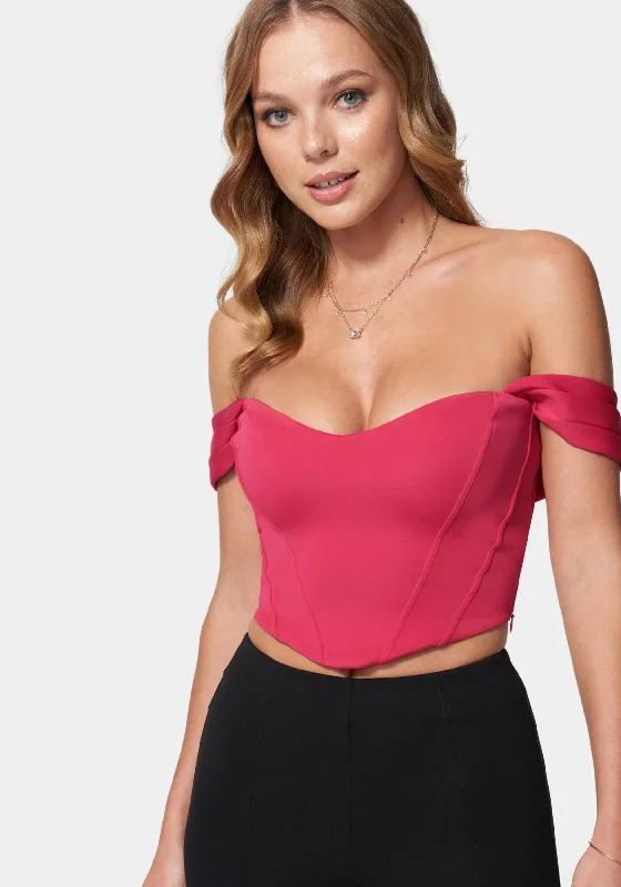 Scuba Corset Cold Shoulder Top