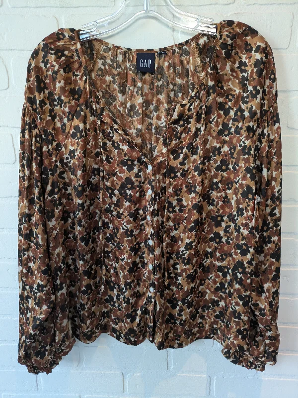 Animal Print Top Long Sleeve Gap, Size M