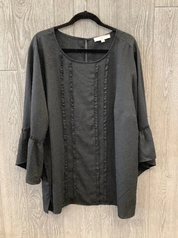 Black Top Long Sleeve Loft, Size 3x