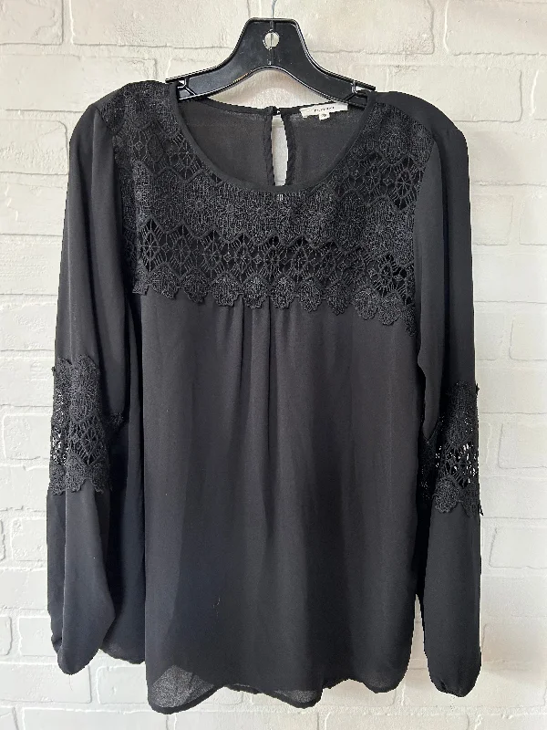 Black Top Long Sleeve Pleione, Size M