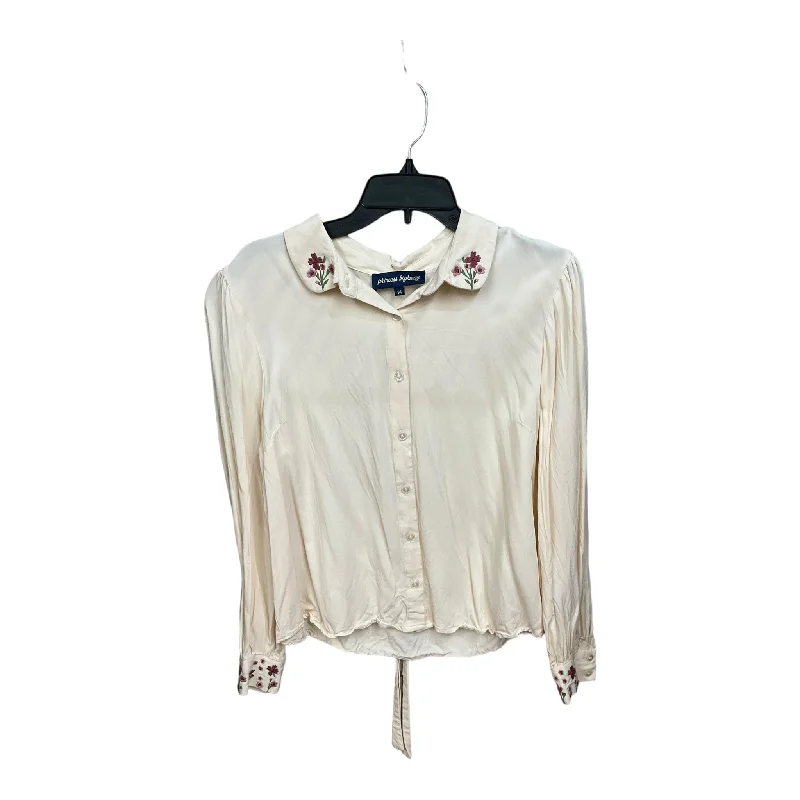 Cream Top Long Sleeve Clothes Mentor, Size 14