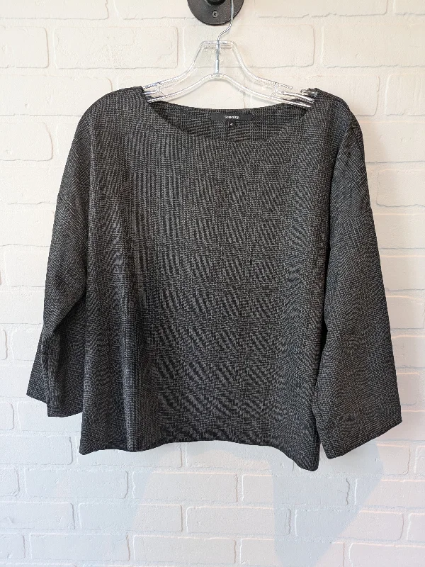 Grey Top Long Sleeve Clothes Mentor, Size M