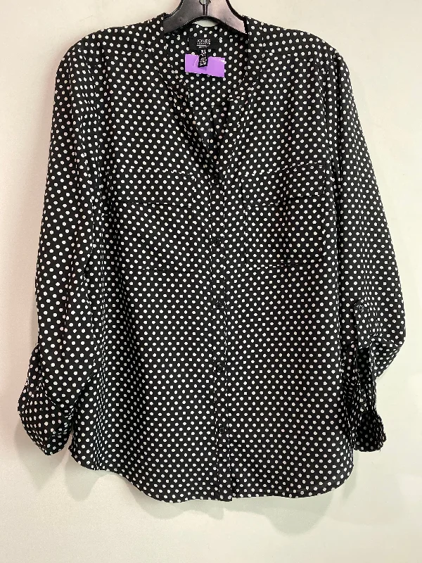 Polkadot Pattern Top Long Sleeve Jones New York, Size M