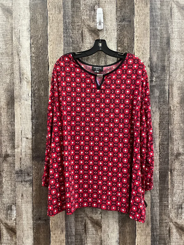 Red Top Long Sleeve Liz Claiborne, Size 3x