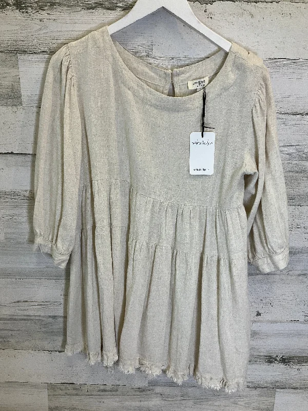 Tan Tunic Long Sleeve Umgee, Size S