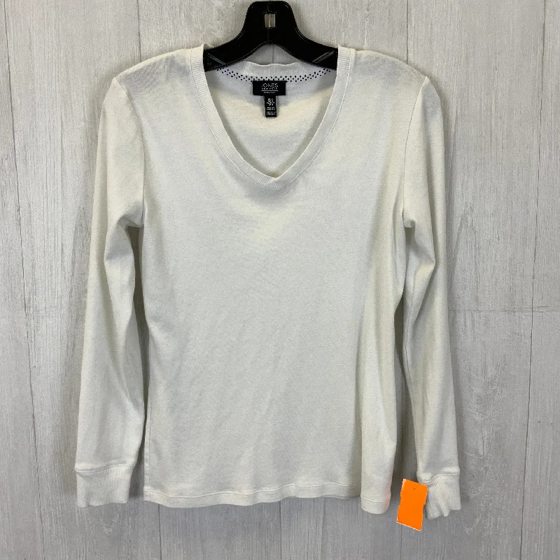 White Top Long Sleeve Basic Jones New York, Size M